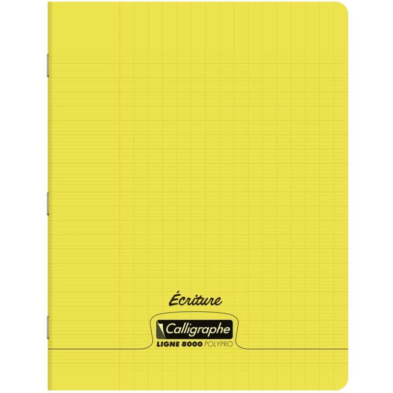 Cahier d'écriture piqué 8000 POLYPRO 17x22 cm 32 pages DL 3mm IV 90 g - Assortis