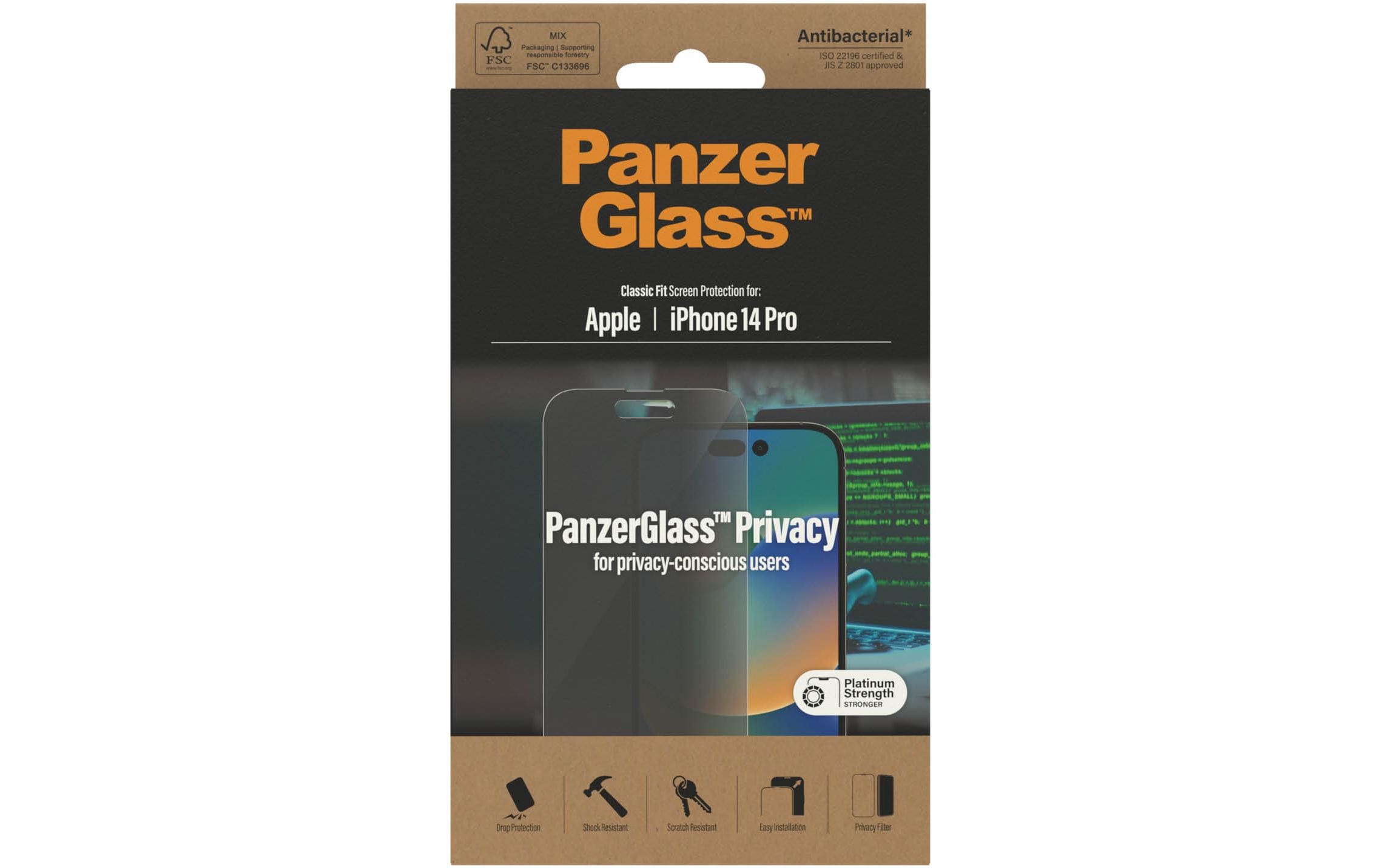 Displayschutz Classic Fit Privacy iPhone 14 ProDisplay-Schutzfolie für das Apple iPhone 14 Pro