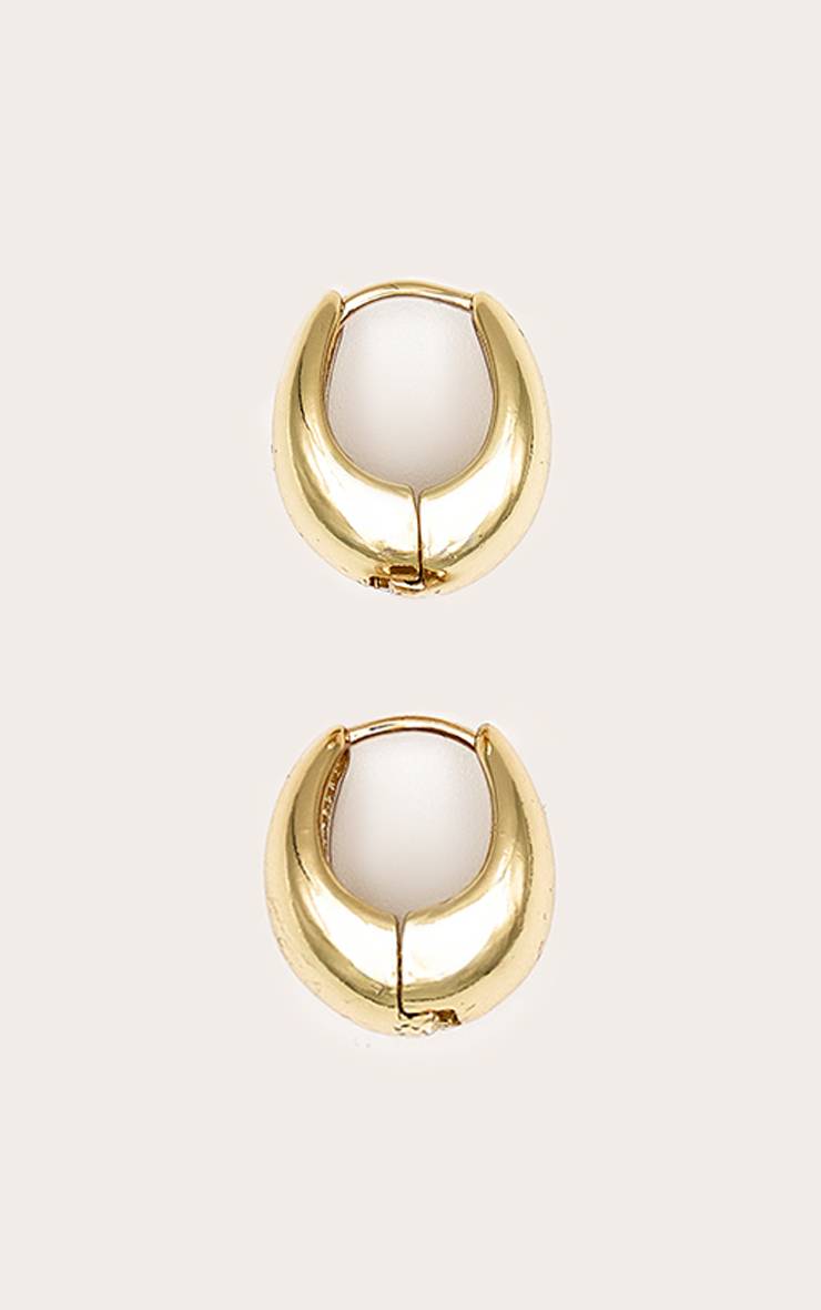 Doré Boucles D'oreilles Créoles Goutte Plaquées Or Véritable