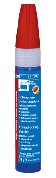 WEICON schroefborglak | Afdichtingslak | 30g | rood (RAL 3000)
