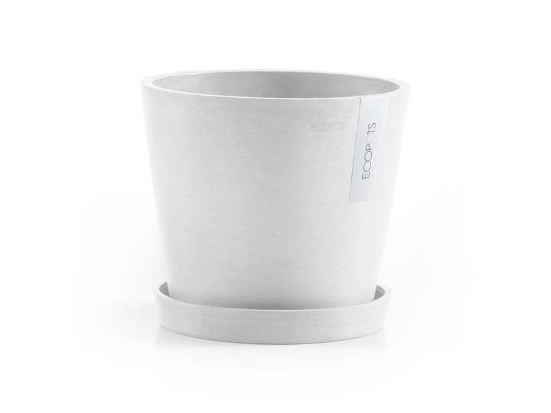 Ecopots Pflanzentopf Amsterdam 20, Weiss Robuster und langlebiger Blumentopf
