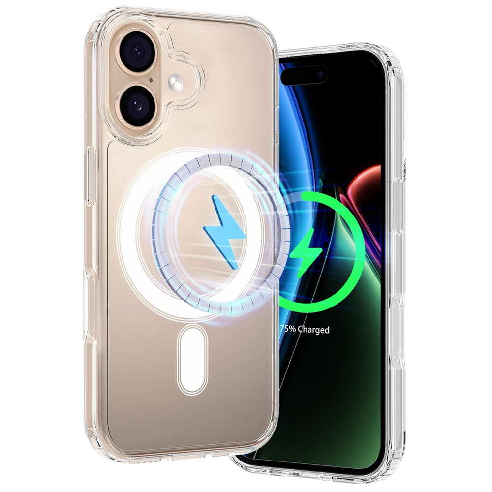 iPhone 17 MagSafe Hybrid Hülle TPU Bumper Acryl Rückseite Air Cushion Fallschutz - Transparent