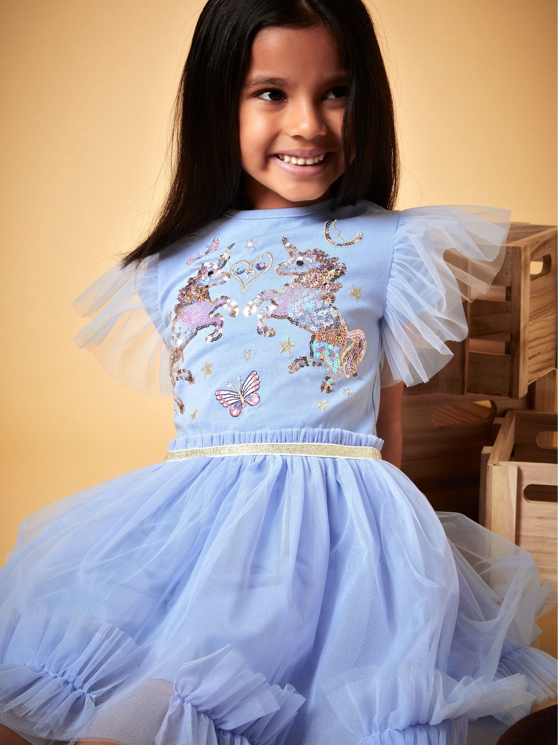 Monsoon Unicorn Embellished Disco Dress