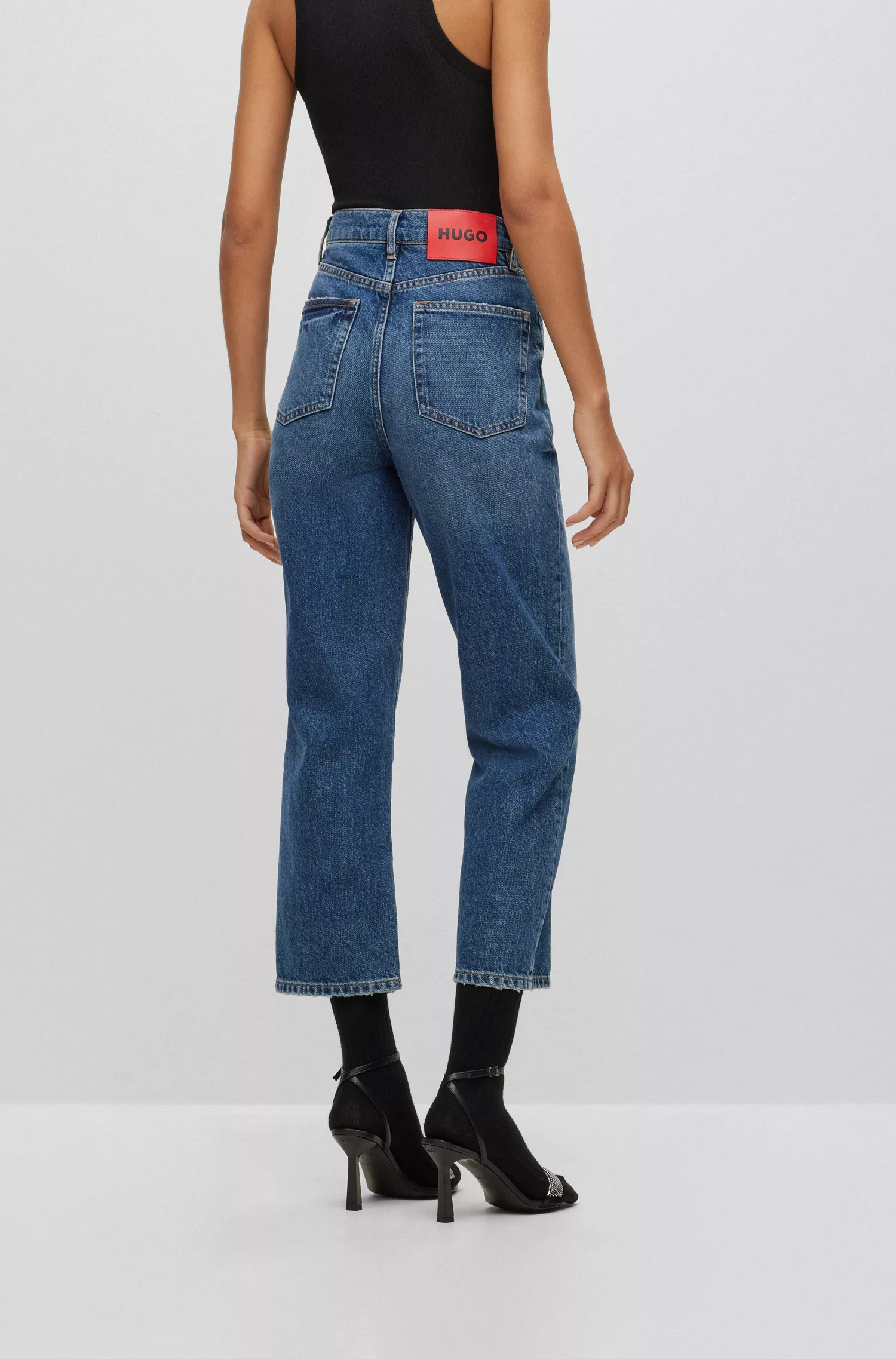 Calça jeans HUGO Red-Modern-fit em denim azul-oceano