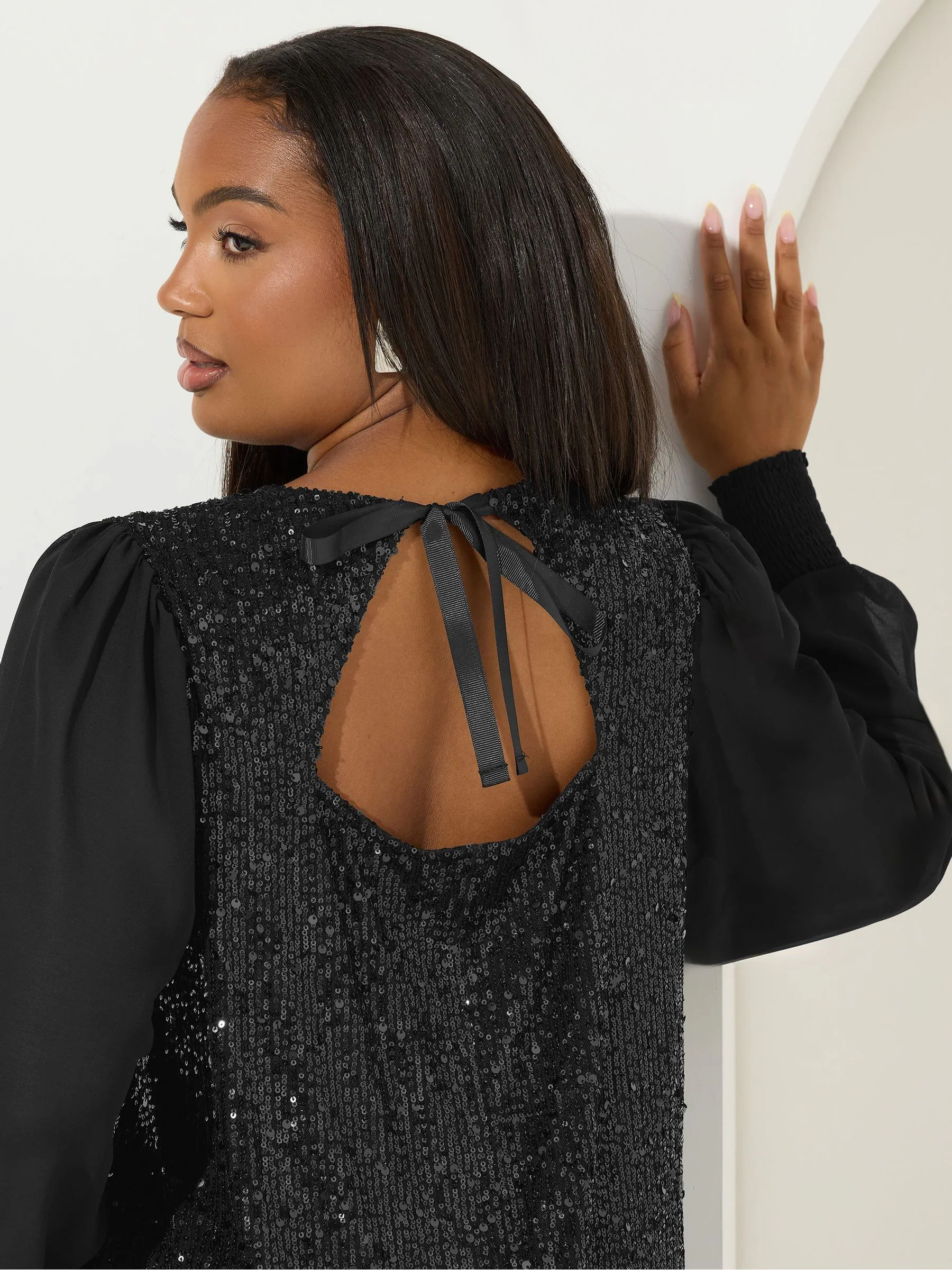Yours Curve Sequin Swing Party Dress