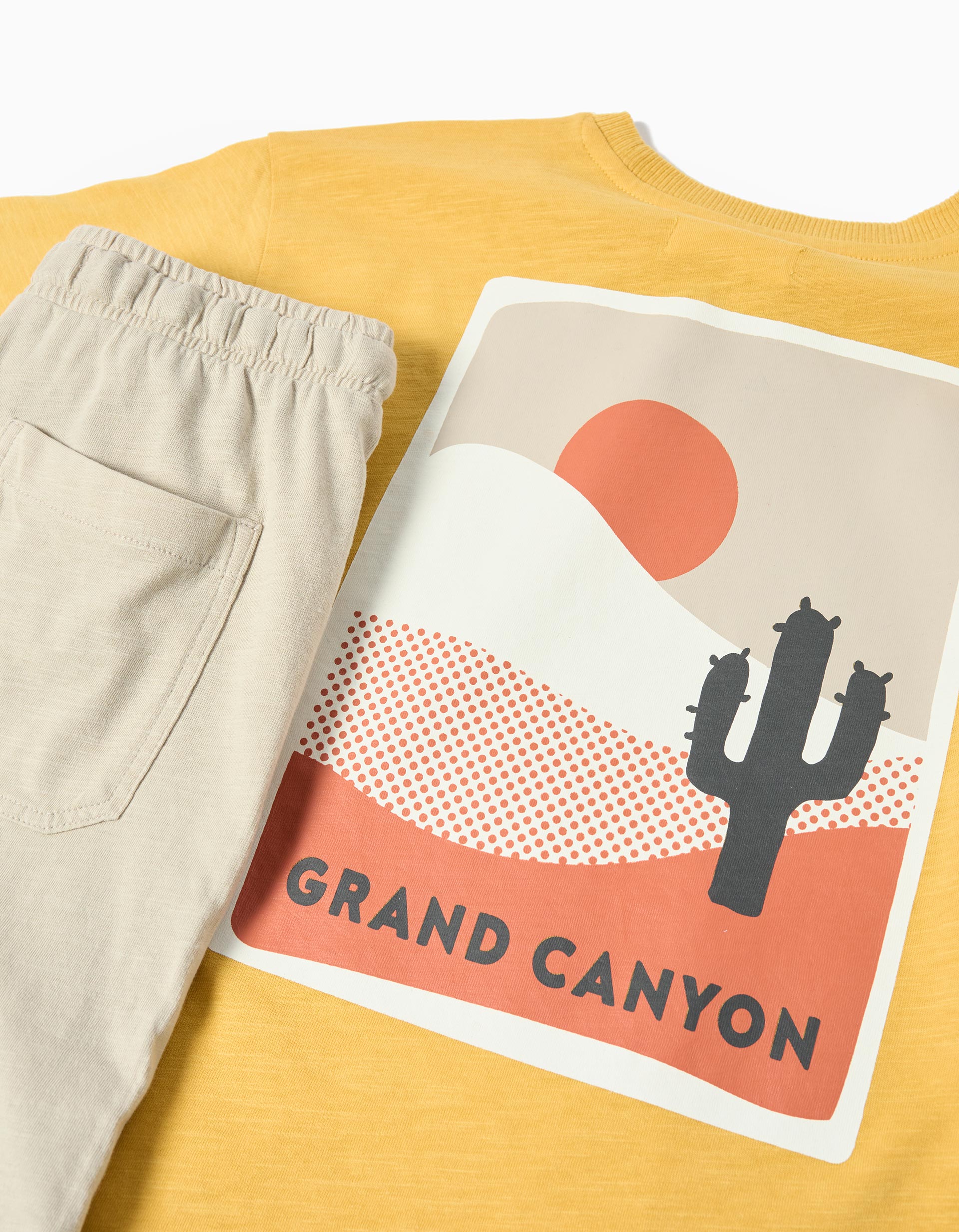 Conjunto T-shirt e Calções, Menino, Amarelo Escuro