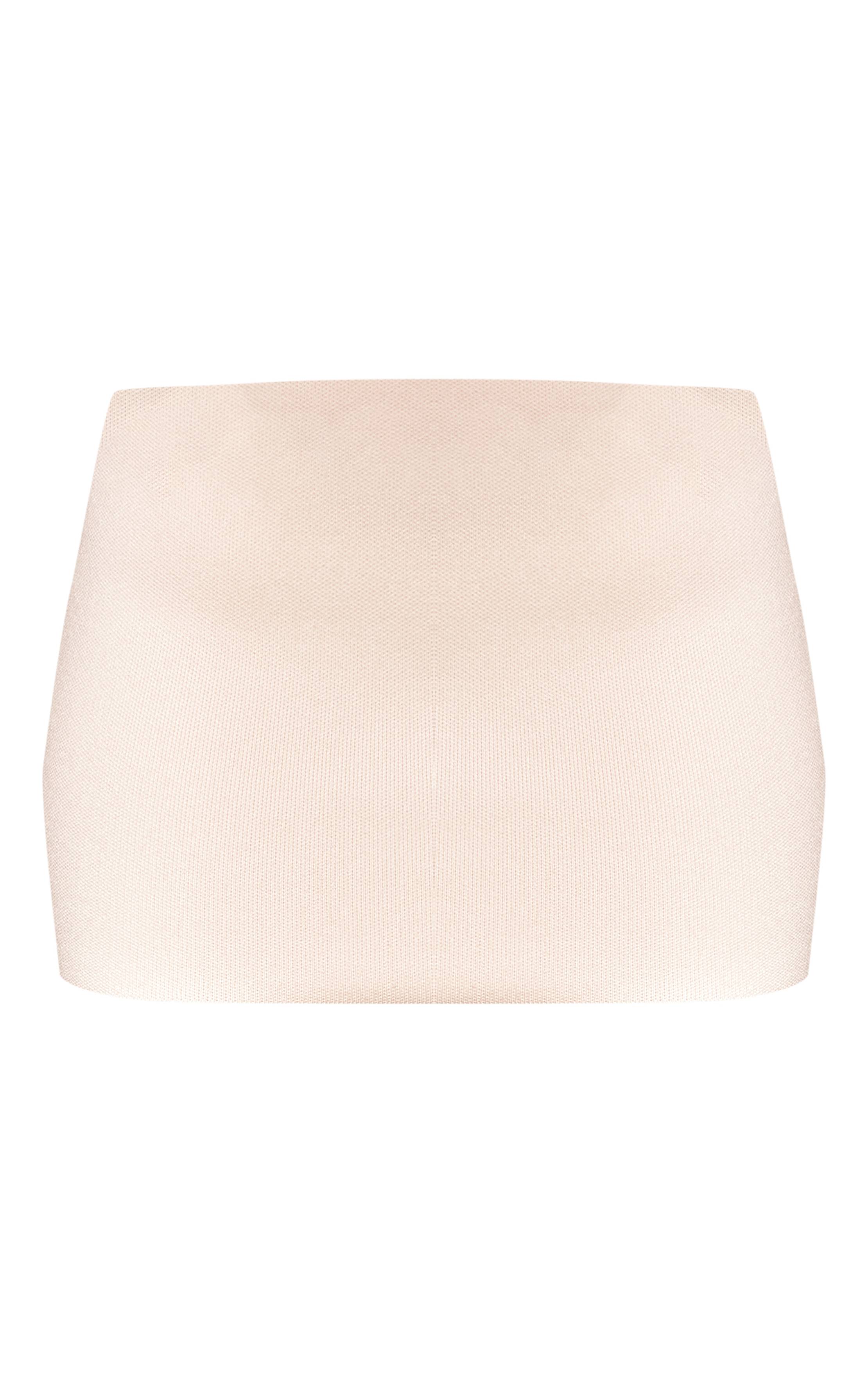 Crème Mini-jupe En Maille Compacte