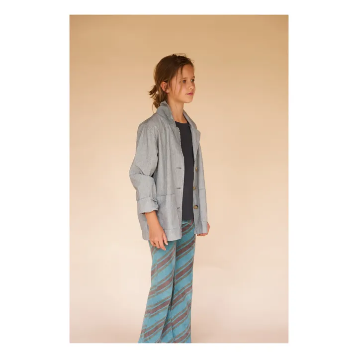 Longlivethequeen Pantalon Rayé | Bleu canard