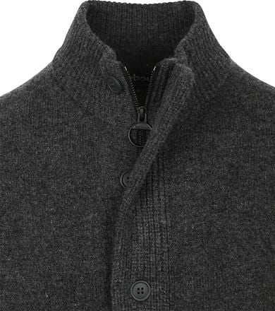 Barbour Zip Vest Lamswol Patch Antraciet MKN0731-CH51 kopen
