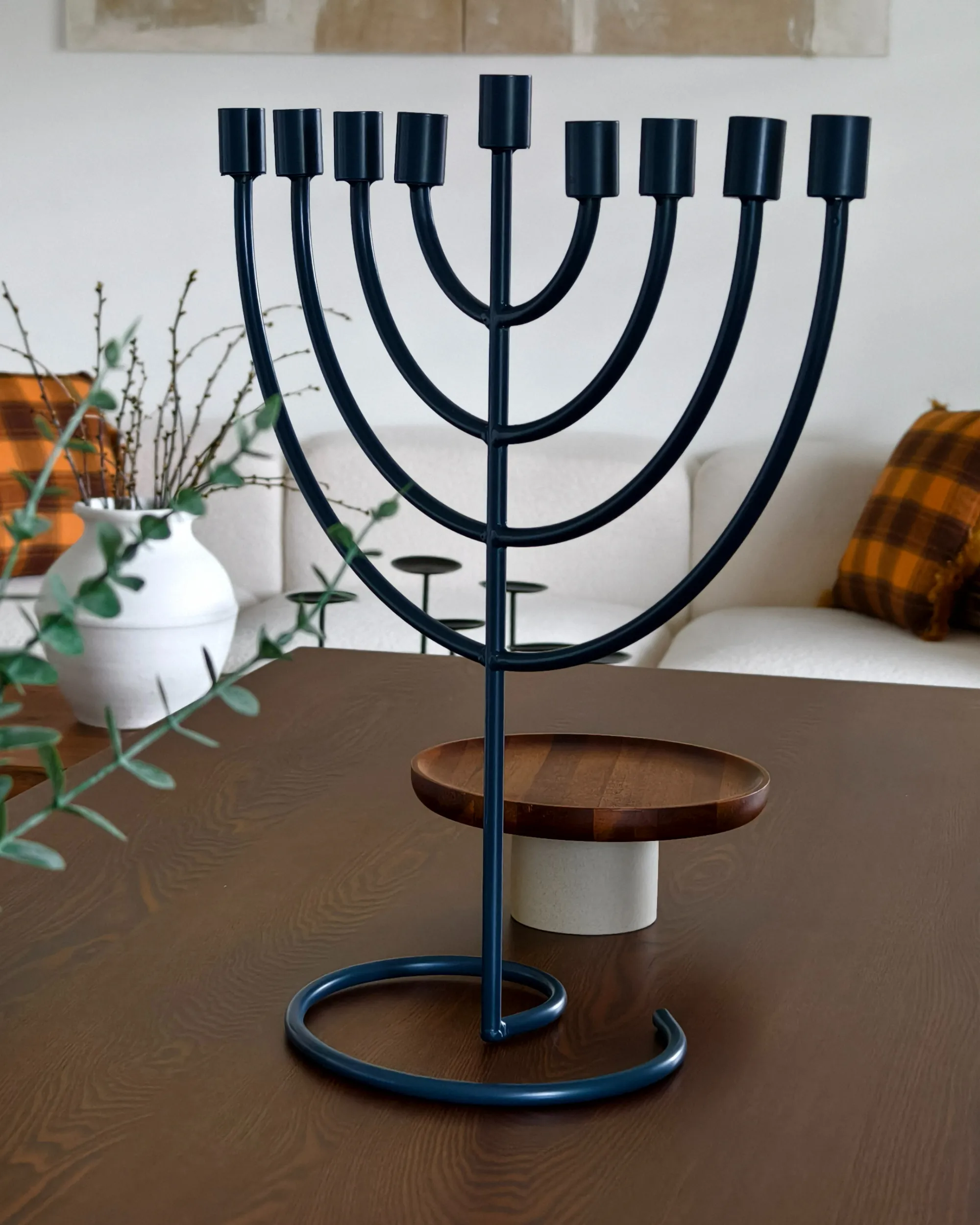 Kaarshouder AMORA Metaal 50 cm Blauw