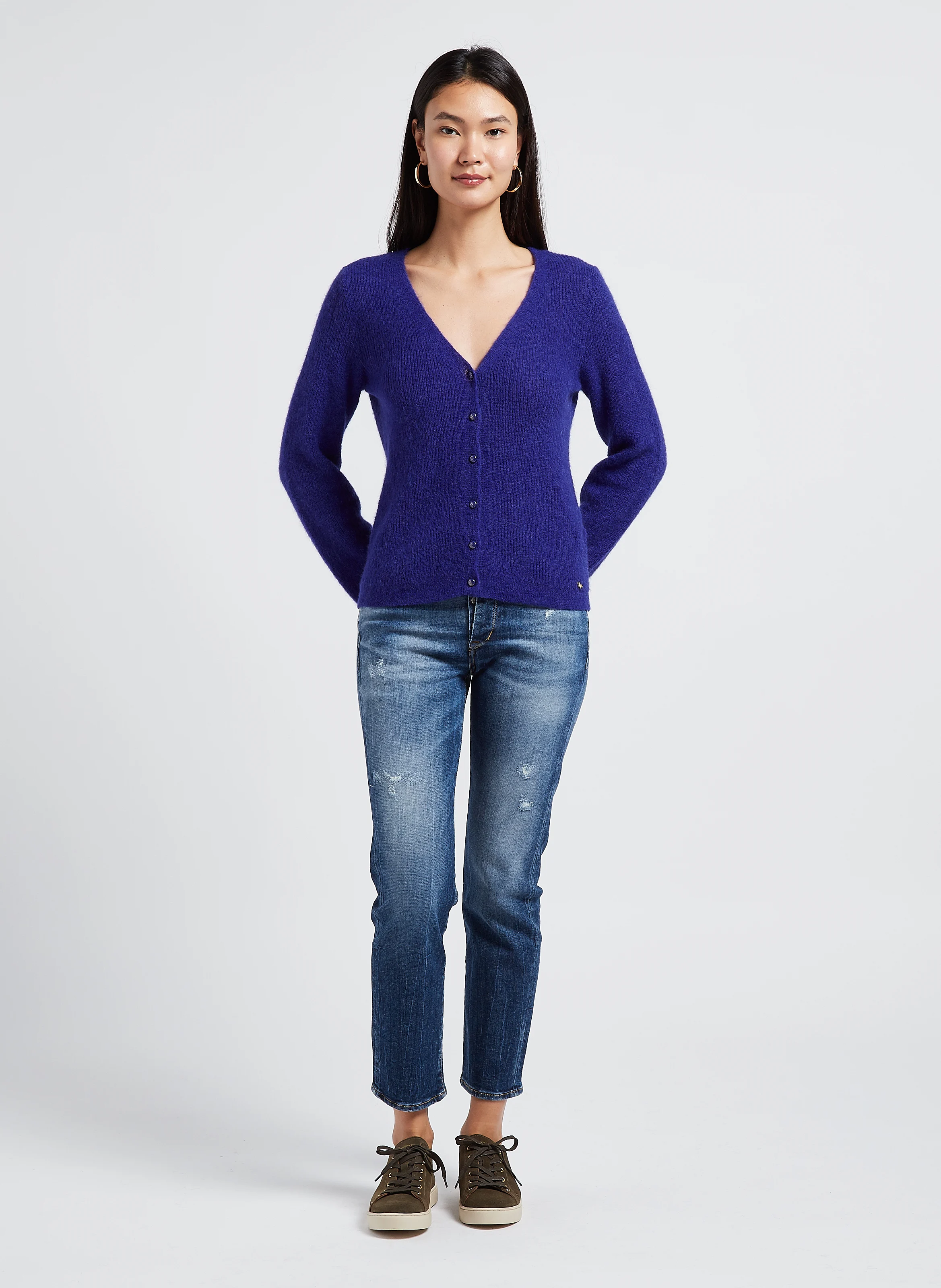 JULIE - Baskets basses en cuir| Kaki