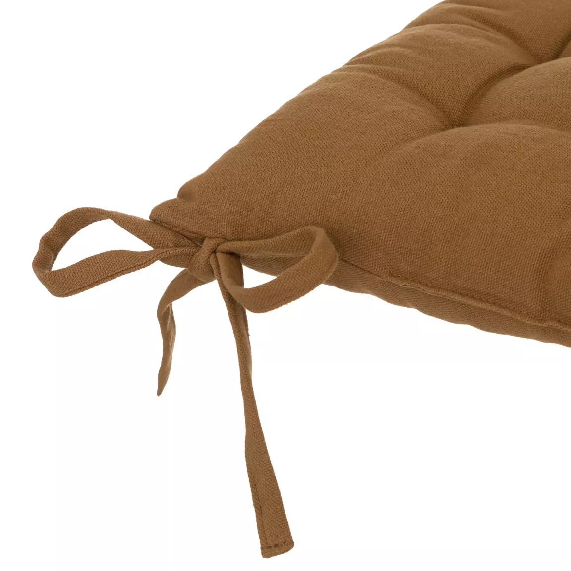 Coussin de chaise carré coton ( 38 x 38 cm) Anjali Marron camel