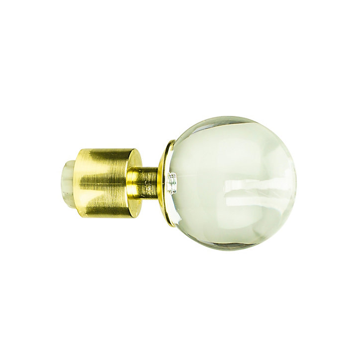 Embout boule pour barre à rideau GoodHome en verre 19 mm Elasa or