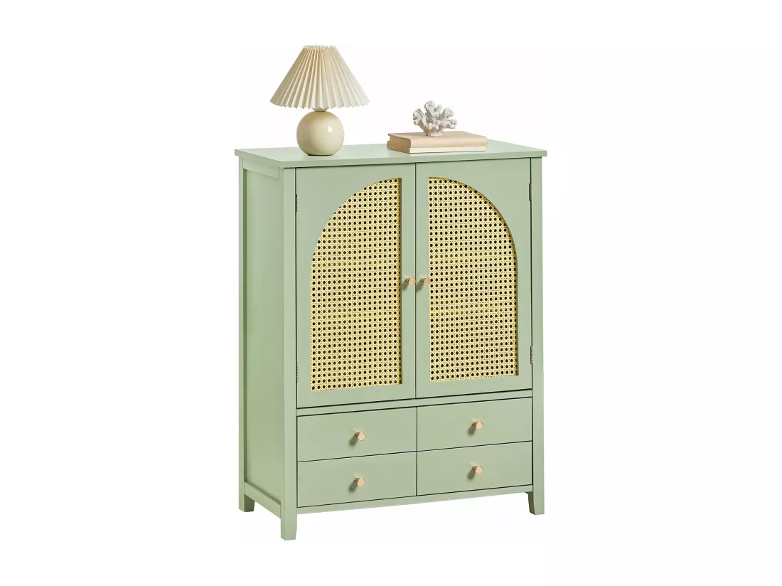 Meuble D'entrée, Meuble De Rangement, Armoire À Chaussures, Armoire Latérale, Buffet Vert, Fsb72-gr