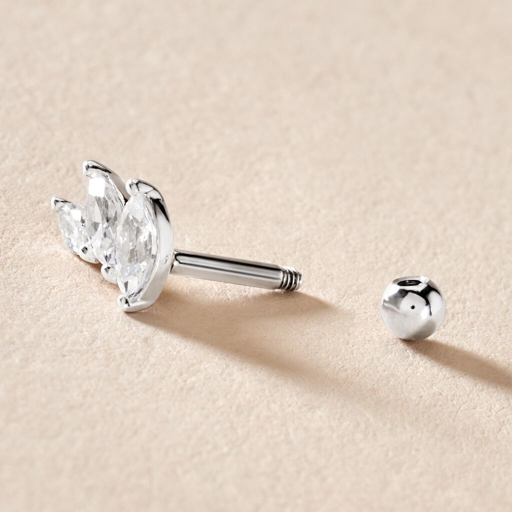Bijoux D'oreilles Unitaire Fox Argent Rhodié Oxyde De Zirconium