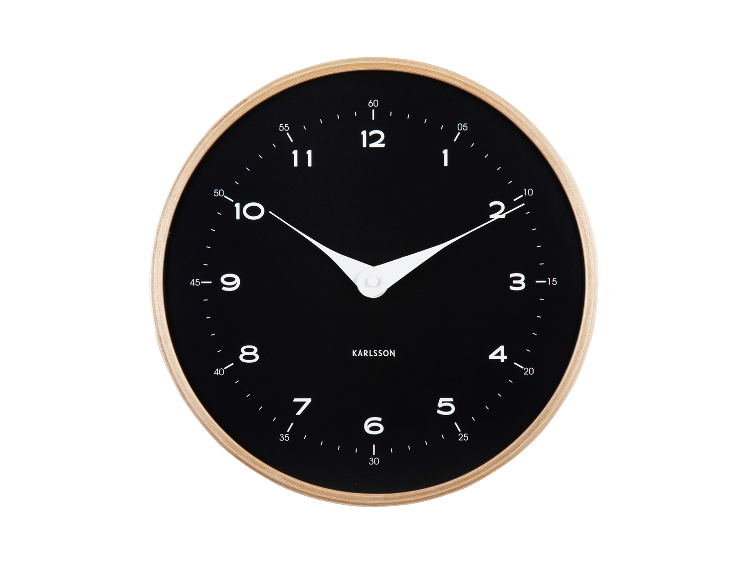 Wall clock Osado Dome wood black