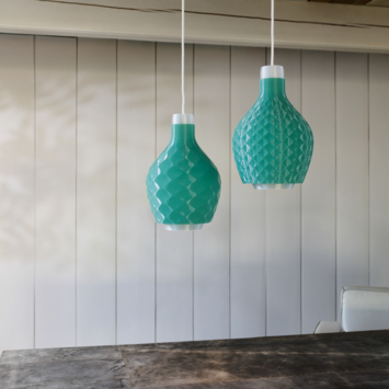 Philips 3D printed hanglamp Droplet Three turquoise 31,8x21,5 cm (hxb)
