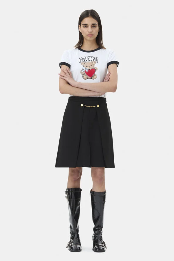 Ganni Basic Jersey Bear Small T-shirt Bright white