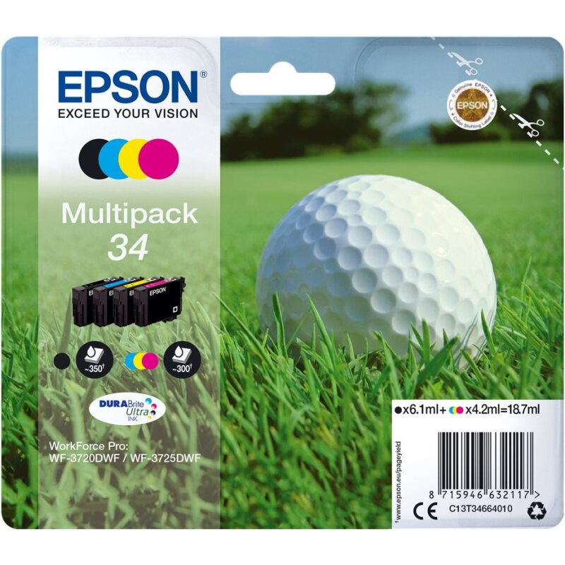 Epson Golf ball Encre DURABrite Ultra multipack 4 couleurs Balle de golf 34