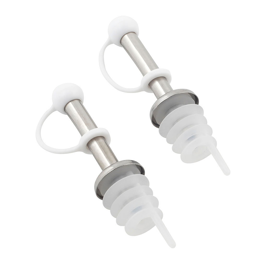 Lot de 2 bouchons avec bec verseur inox et capuchon