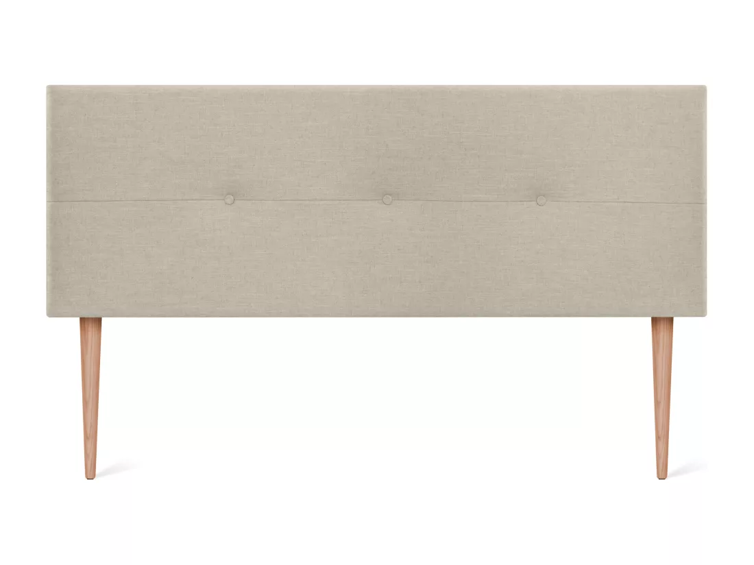 DHOME Tête de lit en lin naturel avec Boutons 160x105cm avec pieds Lits 150/160 - Beig