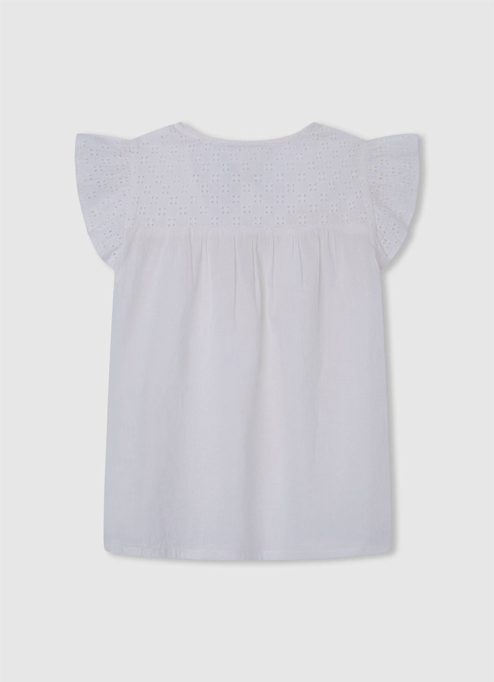 Blusa Hilary com detalhes vazados - branco mousse