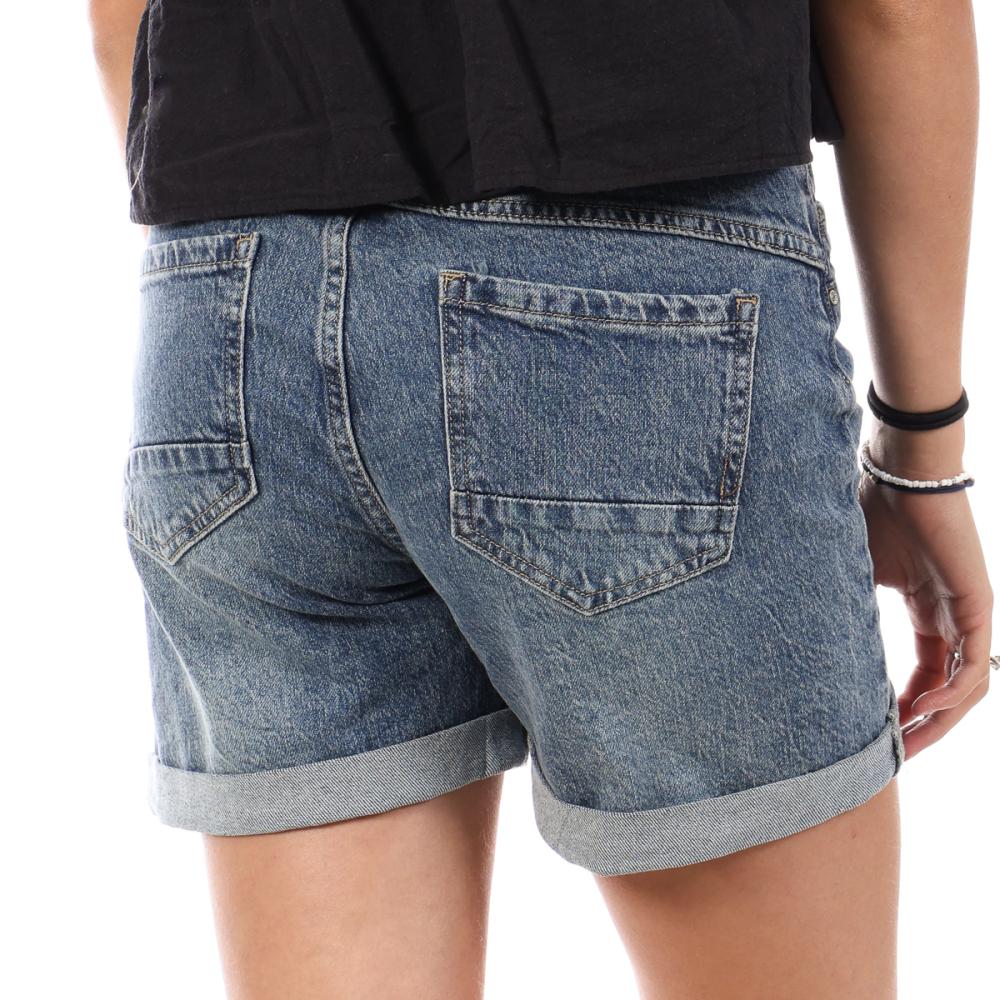 Monday Premium Bermuda en Jean Bleu Femme Monday Premium Bermuda Bouton