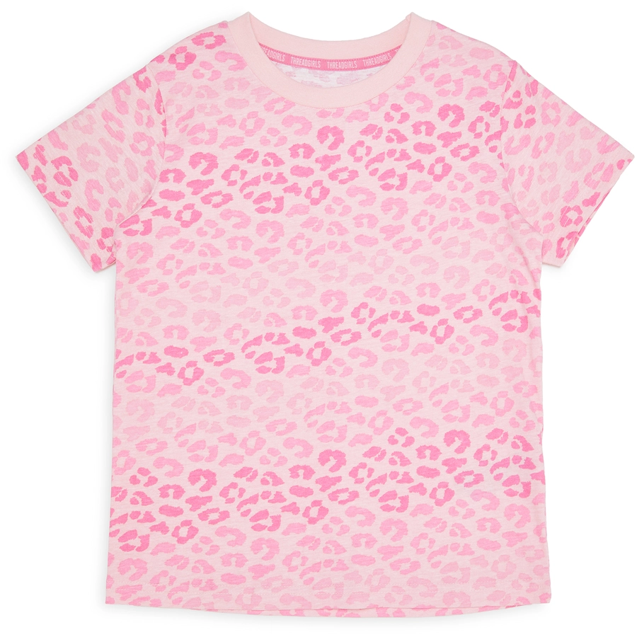 Threadgirls Schlafanzug THB Leopard Print Nightwear Set Tatton Pink