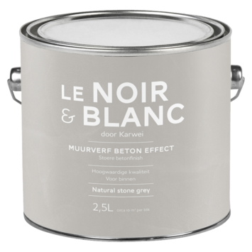 Le Noir & Blanc muurverf betoneffect natural stone grey 2,5 liter