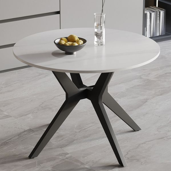 Apollo - Tafel - Rond - Glanzend Steen - Snow Wit