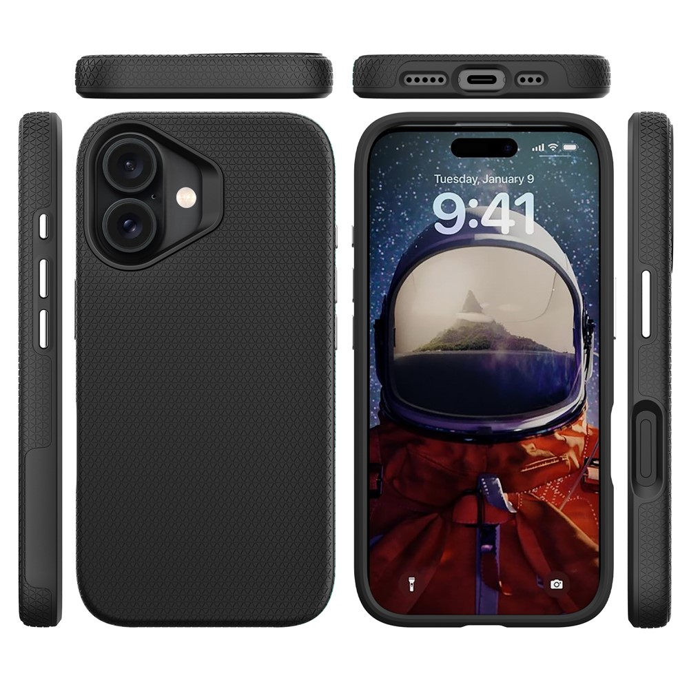 iPhone 17 MagSafe Hybrid Hardcase Schutzhülle Grip Design - Schwarz