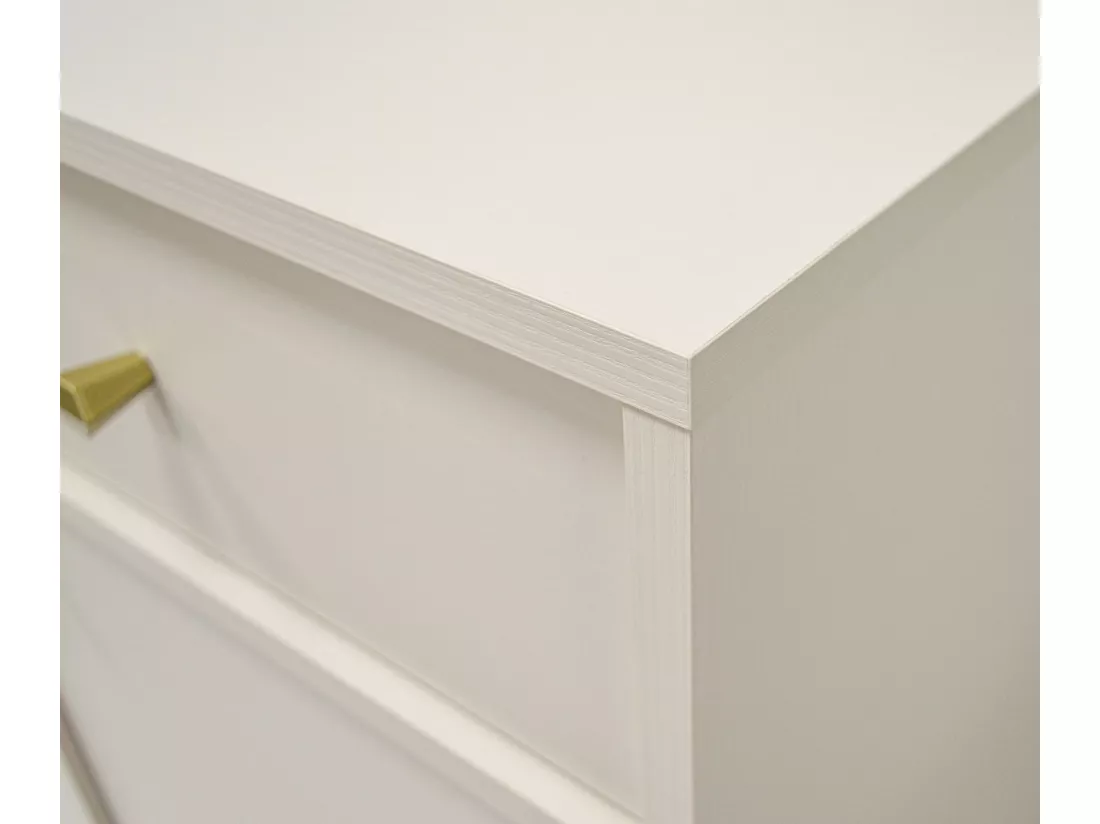 Buffet 3 portes avec étagères - 159 cm - beige - OKTIO