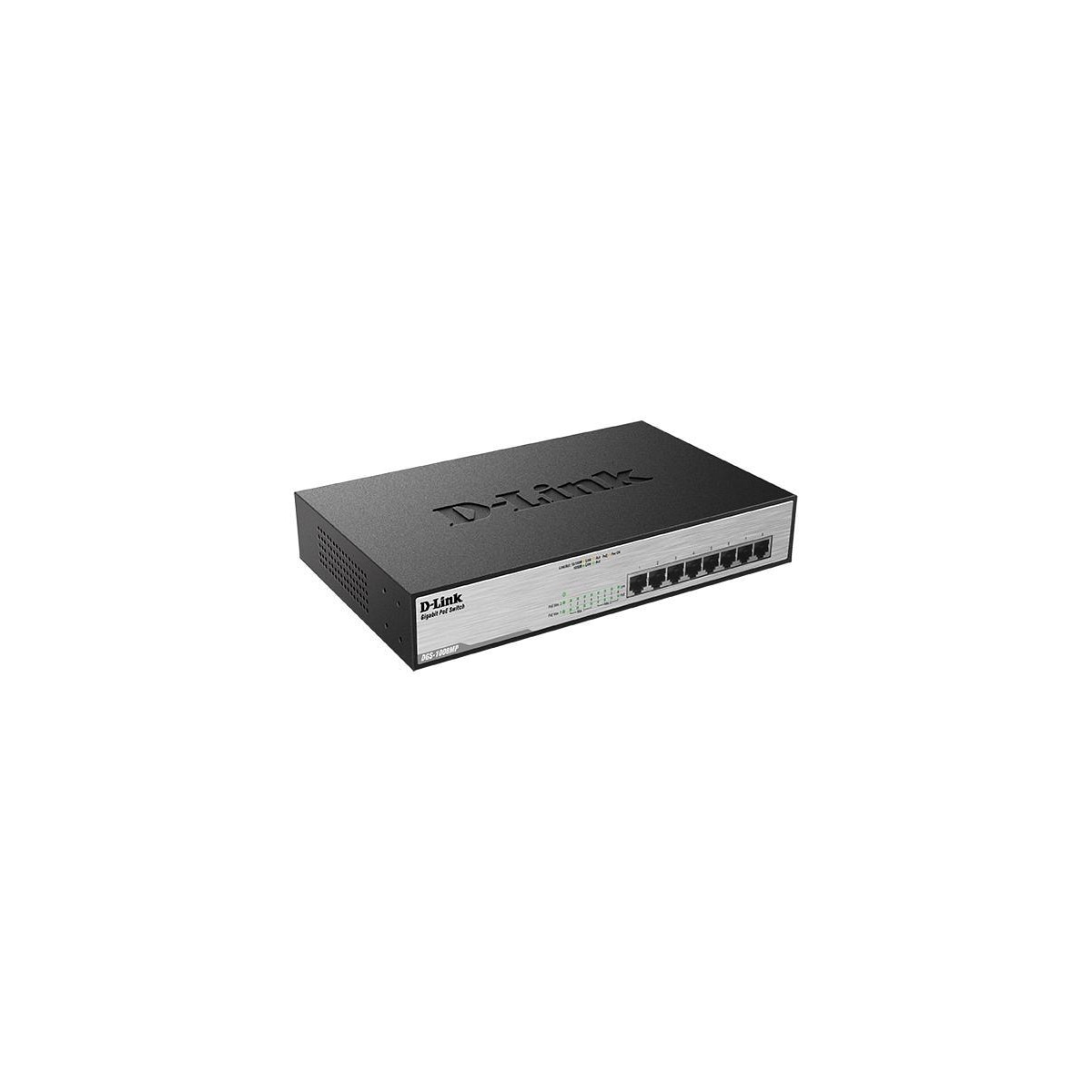 D-LINK PoE switch, 8-porter, 10/100 / 1000Mbps, metall, grå