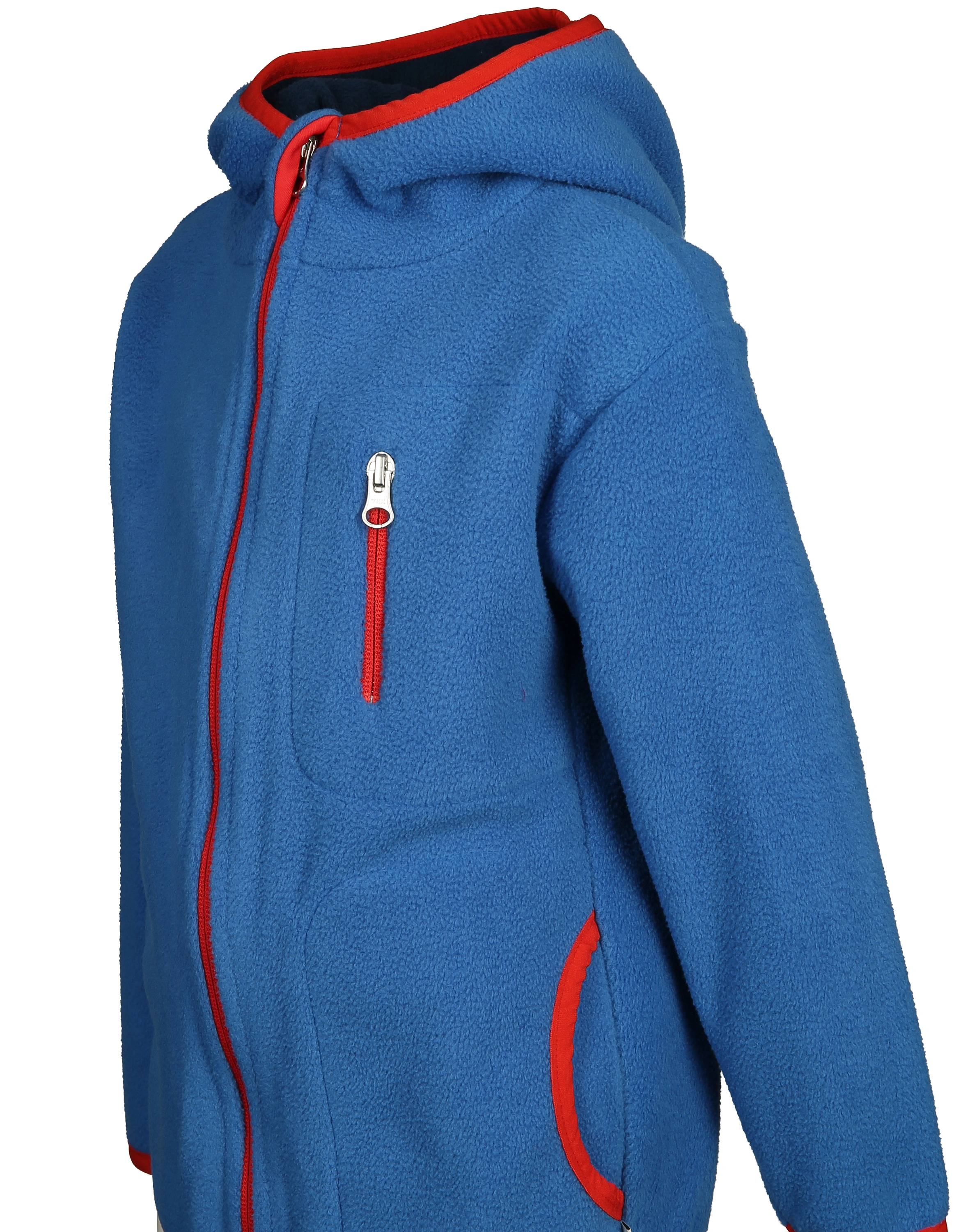 Fleece-Jacke POCKET mit Kapuze in hellblau