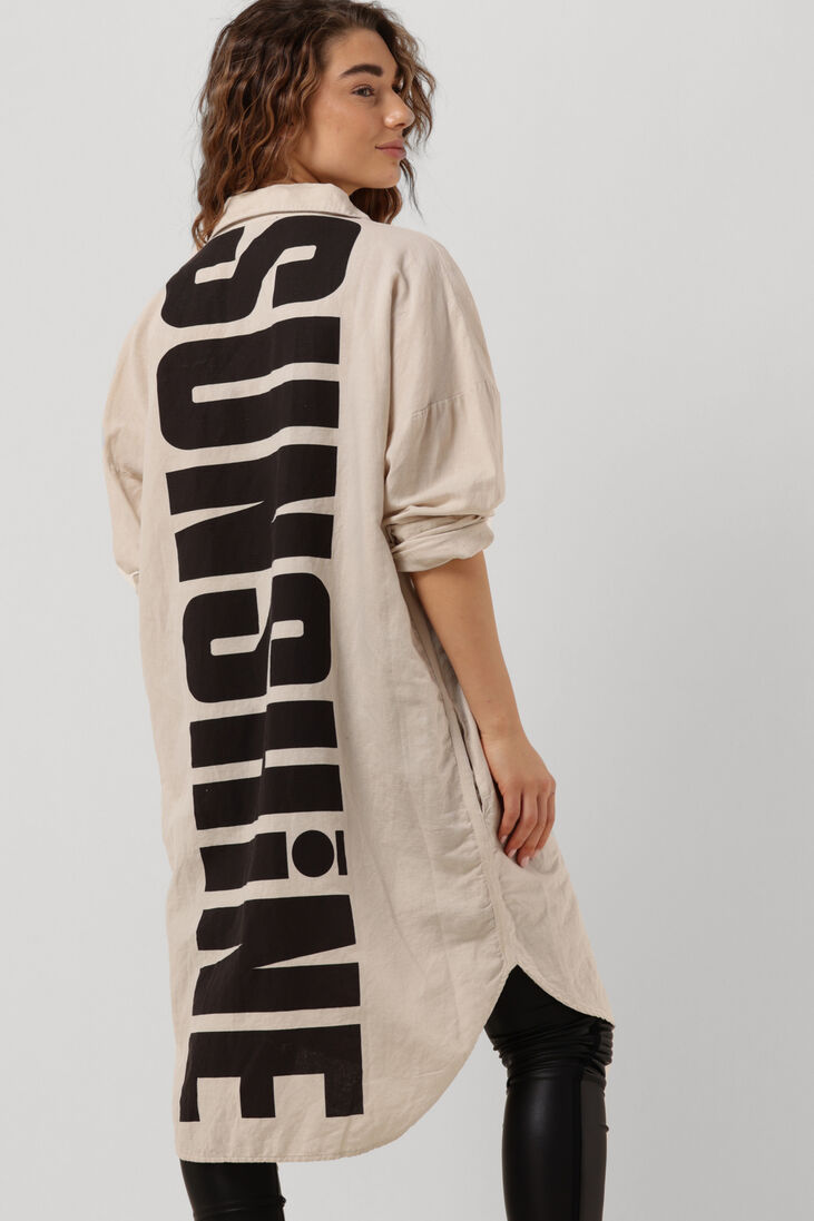 10DAYS beige 10days midi jurk shirt dress sunshine