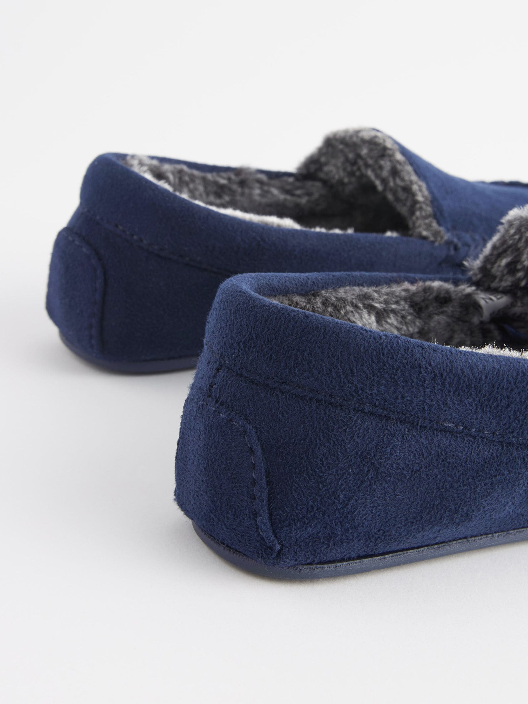 Donkerblauw - Behaaglijke pantoffels met mocassin