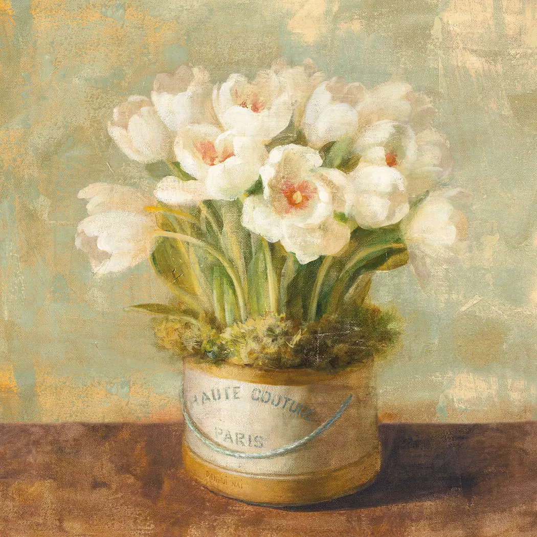 Wandbild 55 x 55 cm Hatbox Tulips