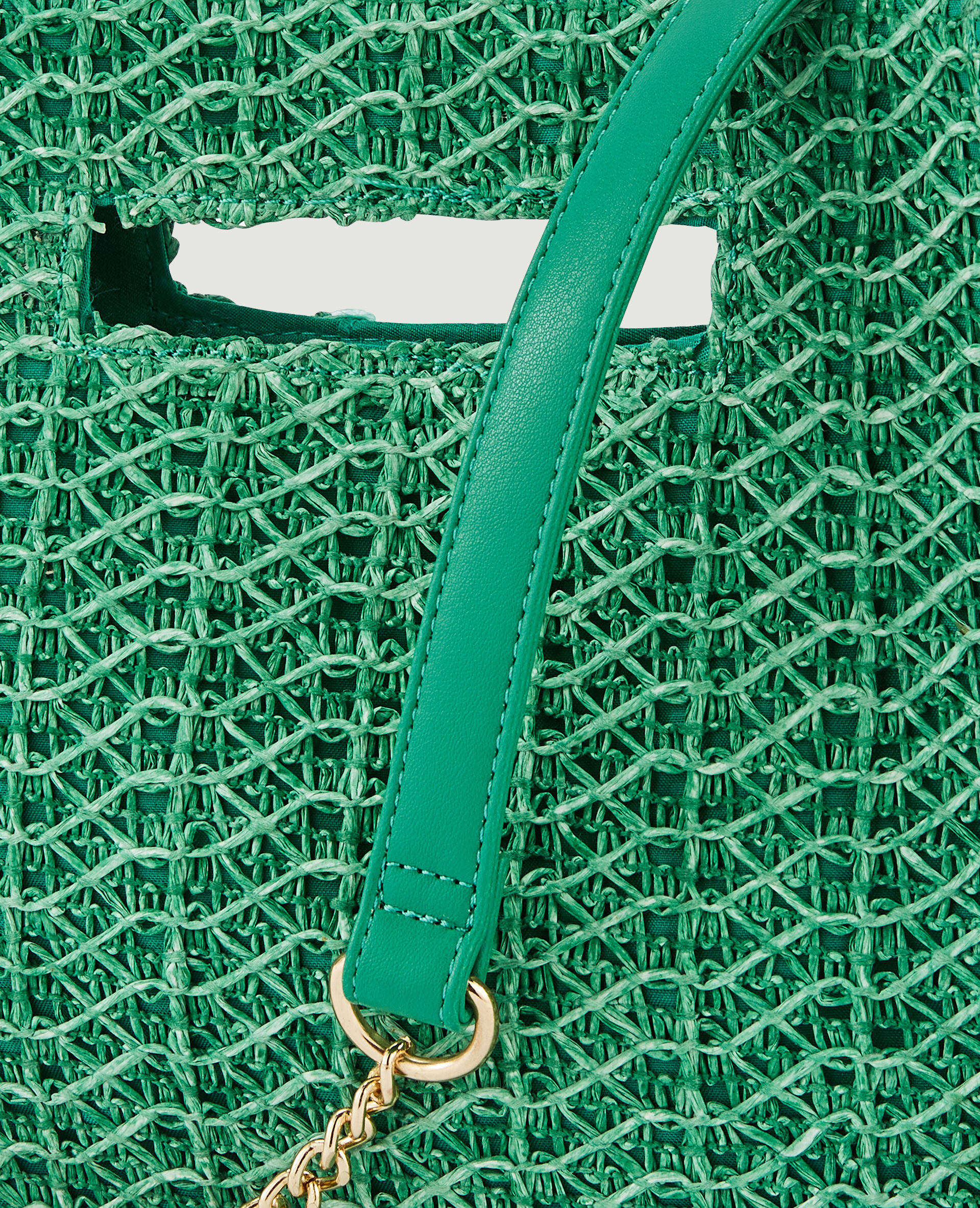 Sac rigide en paille - Vert