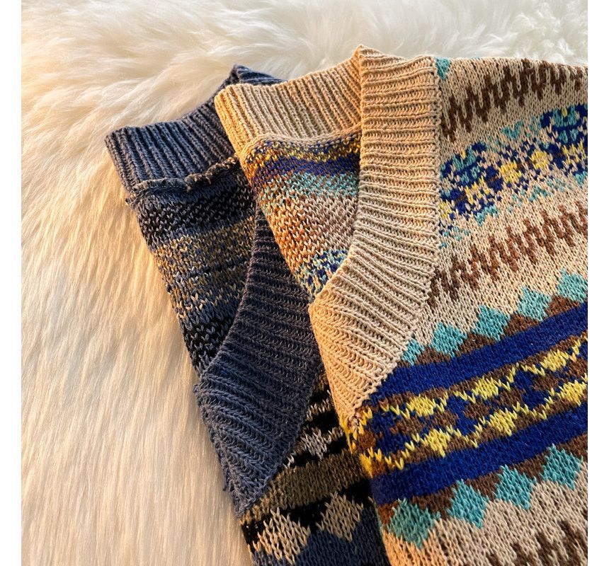 WidoWilder - Sweatervest met V-hals en patroon