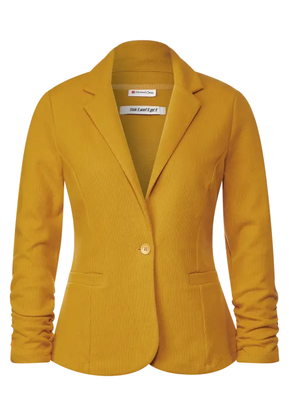 Basic Blazer mit Raffungen - tanned yellow