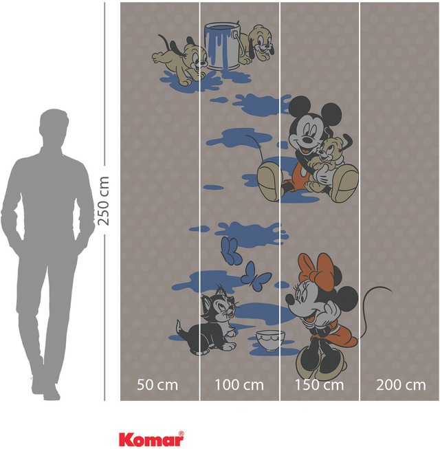 Komar Fototapete »Digitaldruck Vlies -  Mickey Artsy Flow - Grösse 200 x 250 cm« bedruckt glatt Kinderzimmer