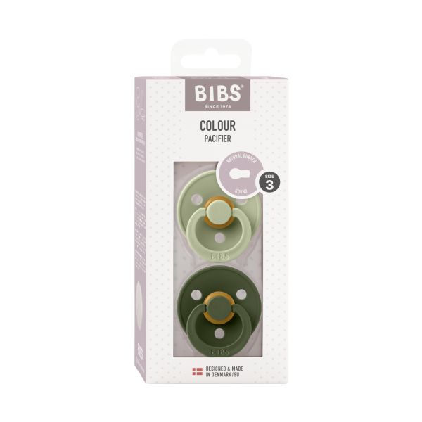 BiBs Retro Fopspeen Sage / Hunter Green 18  Mnd 2 Stuks