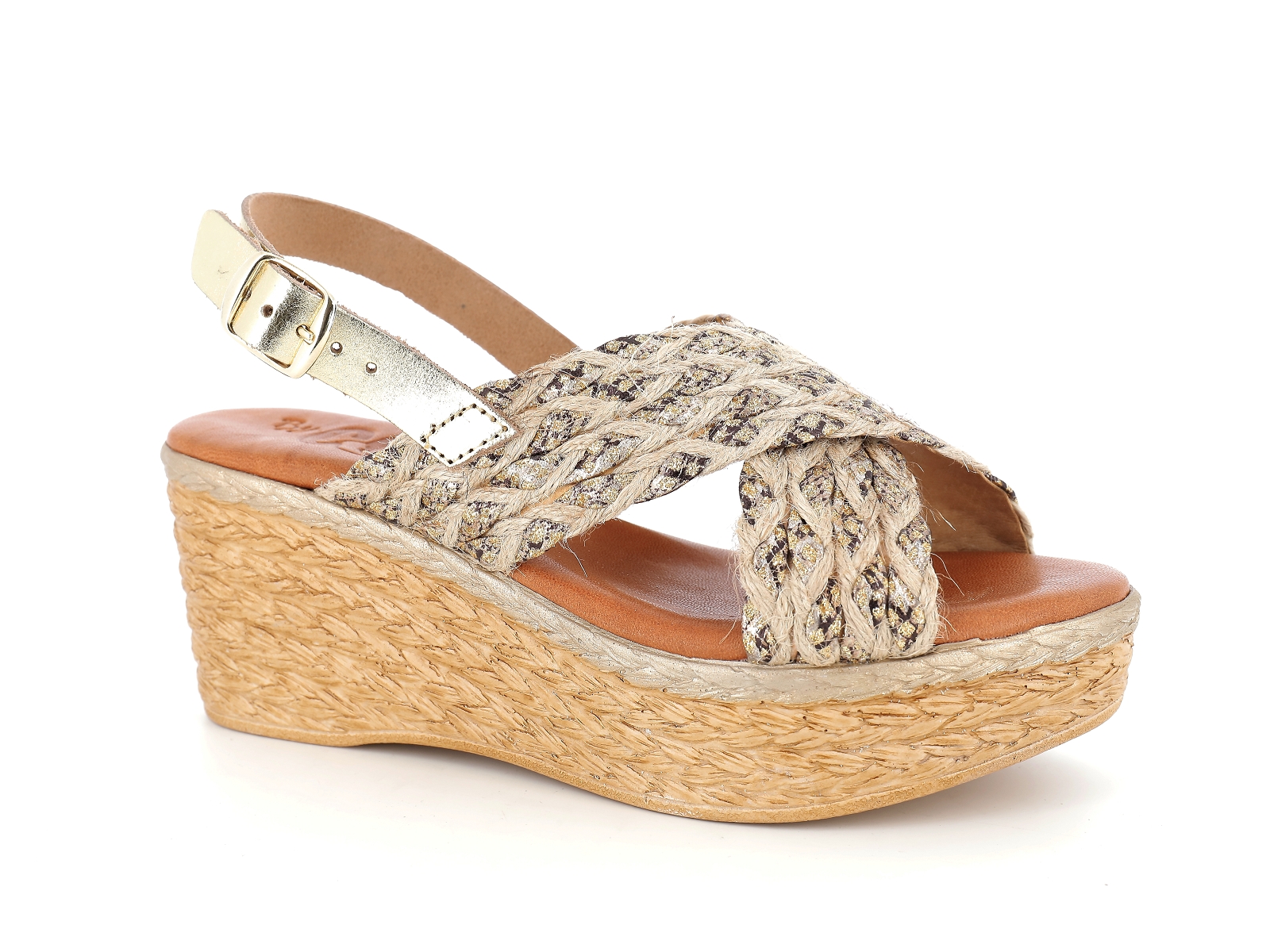Chaussures du chateau-64232 Matières combinées Beige Or