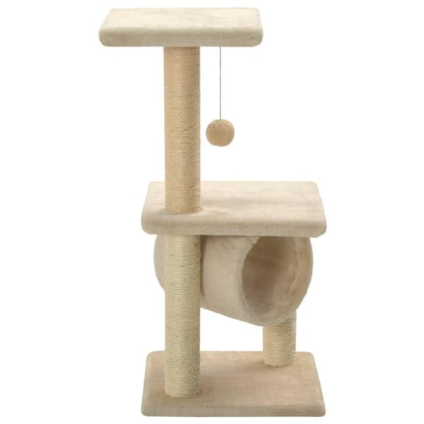 vidaXL Kattetre med klorestolper i sisal 65 cm beige