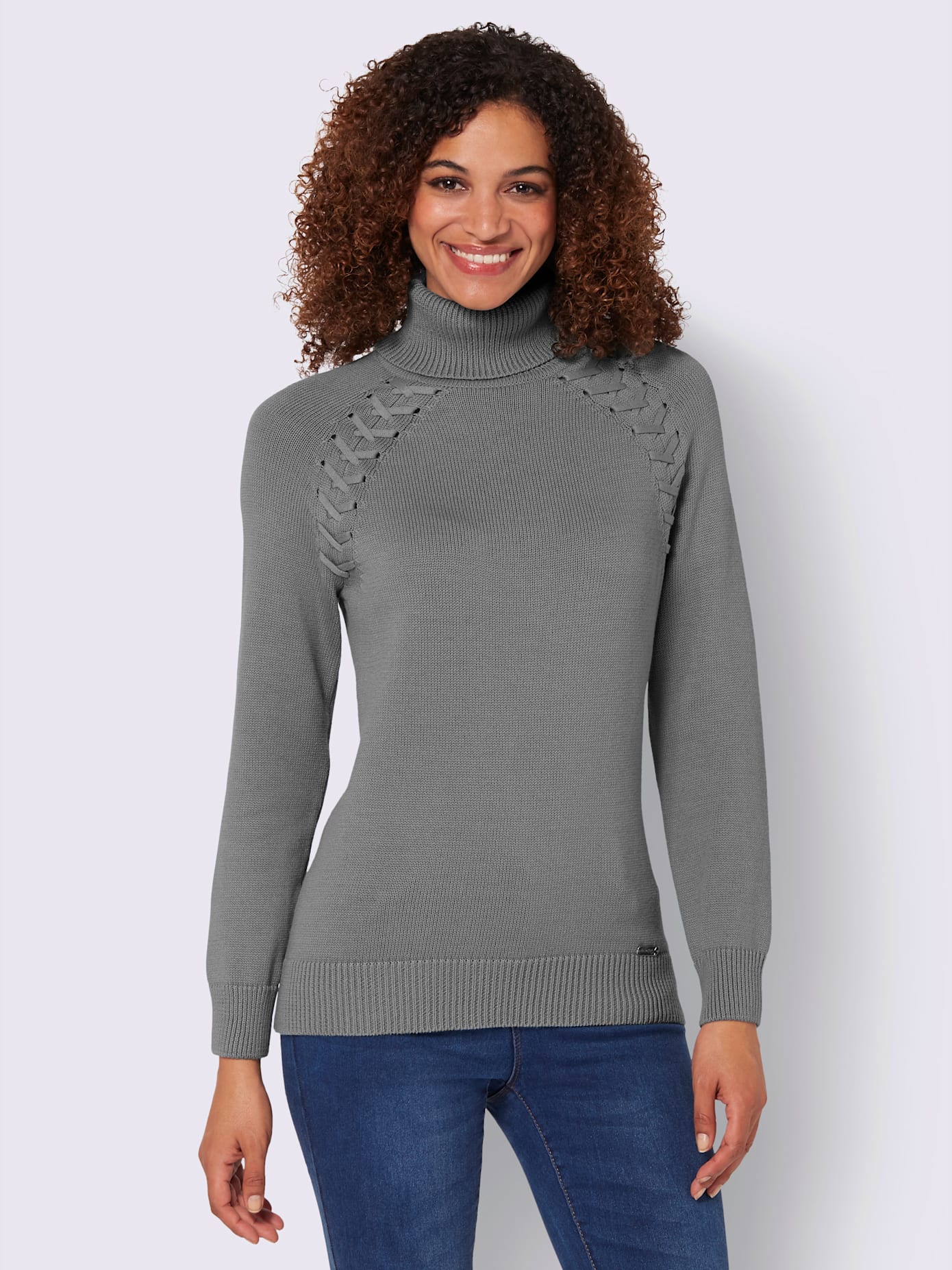 Pull à col roulé pur coton