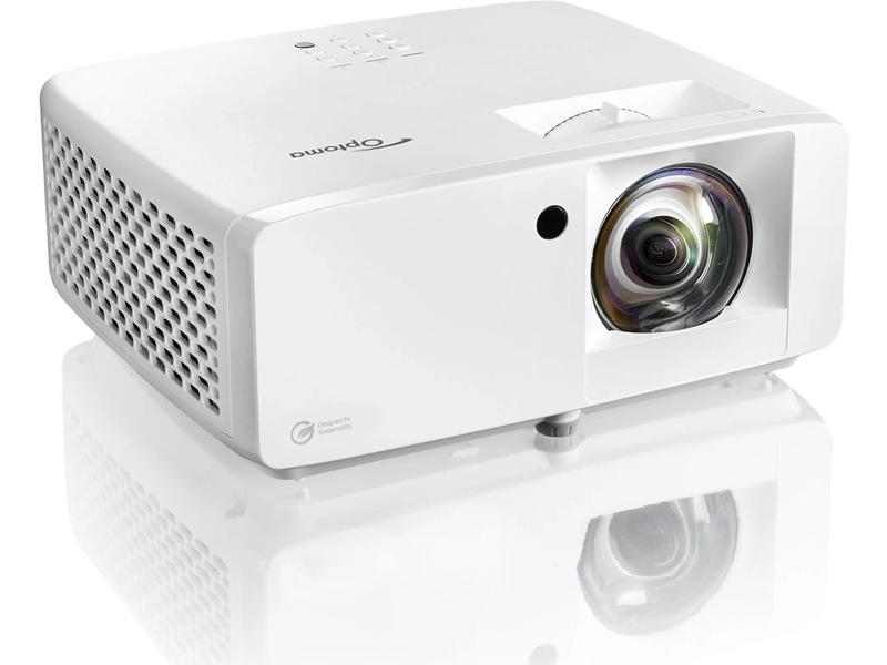 Optoma Kurzdistanzprojektor ZH450ST Umweltfreundlicher Full HD-Kurzdistanz-Laserprojektor mit hoher Helligkeit