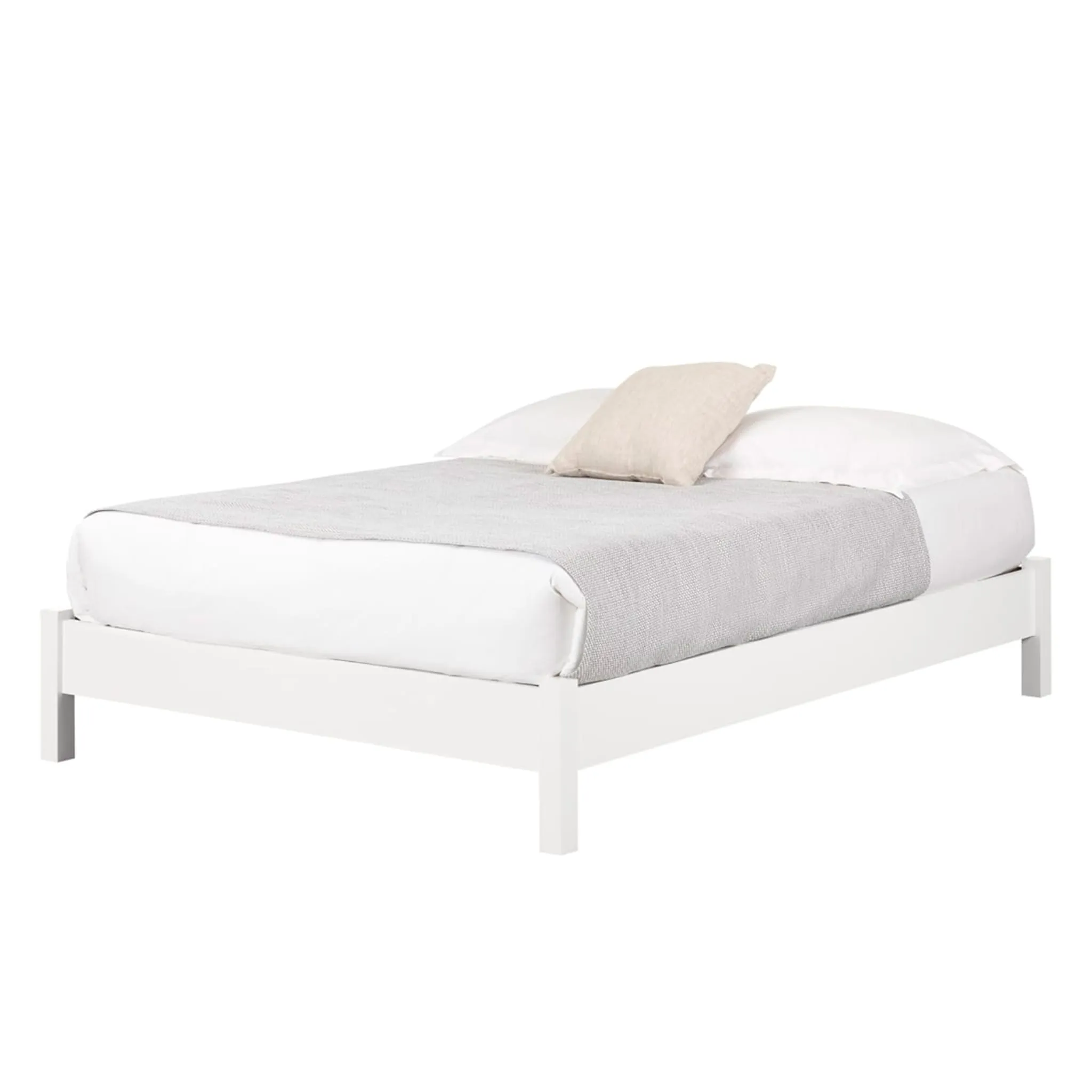 South Shore Lit Plateforme Double sur Pattes Munich - Blanc Solide