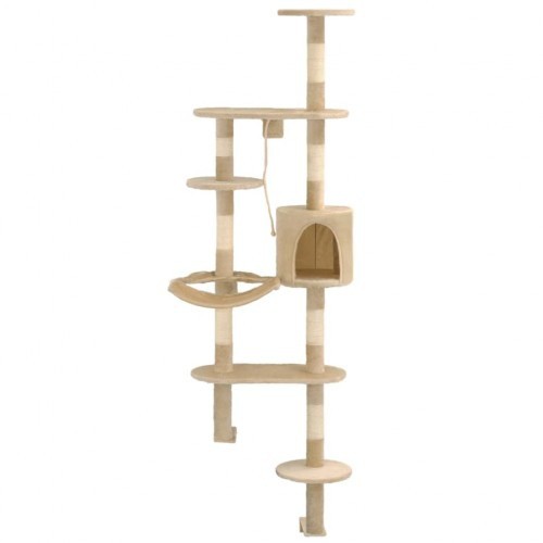 arranhador de parede vidaXL com postes de sisal, bege