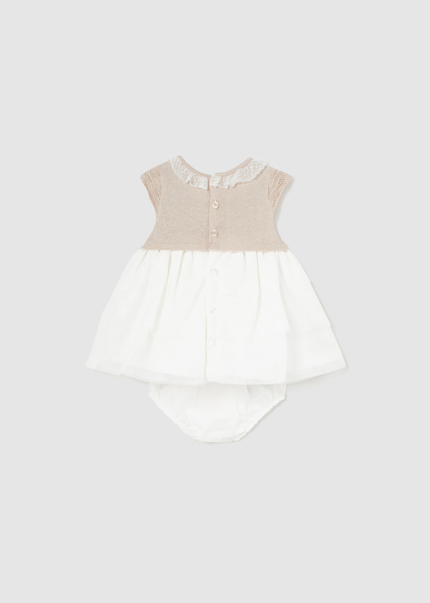 Conjunto Nata com vestido e capa de fralda para recém-nascido