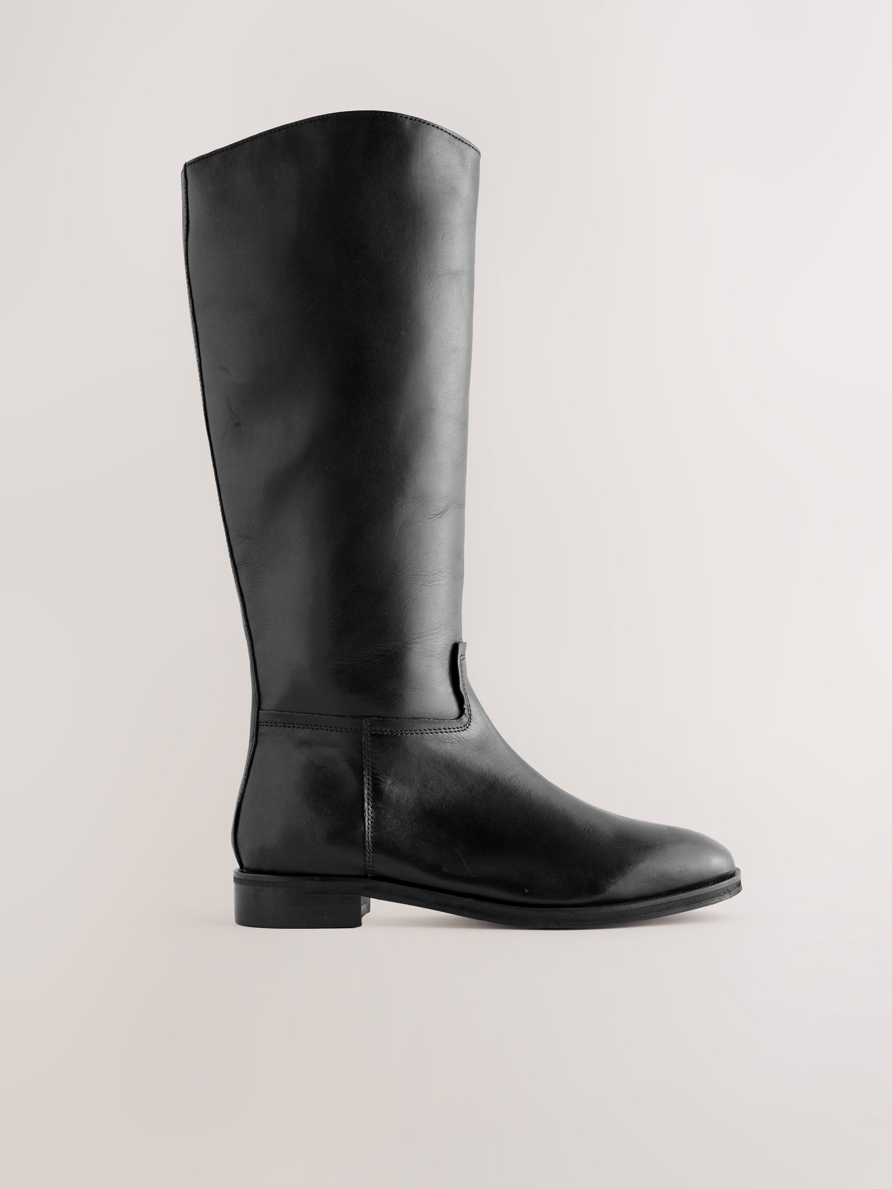 Zwart leer - Forever Comfort® platte rijlaarzen